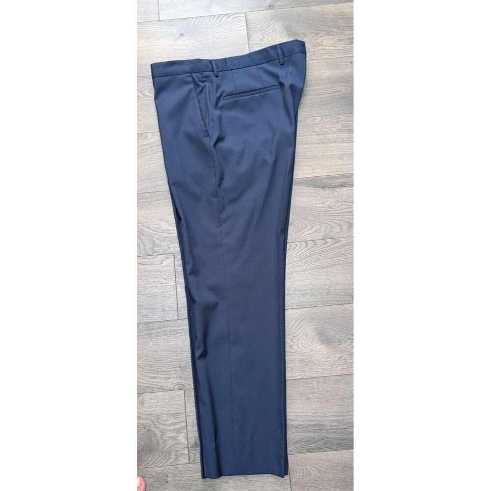 Hugo Boss Men’s Navy Blue Dress Pants Flat Front Tailored Slacks Size 38x29
